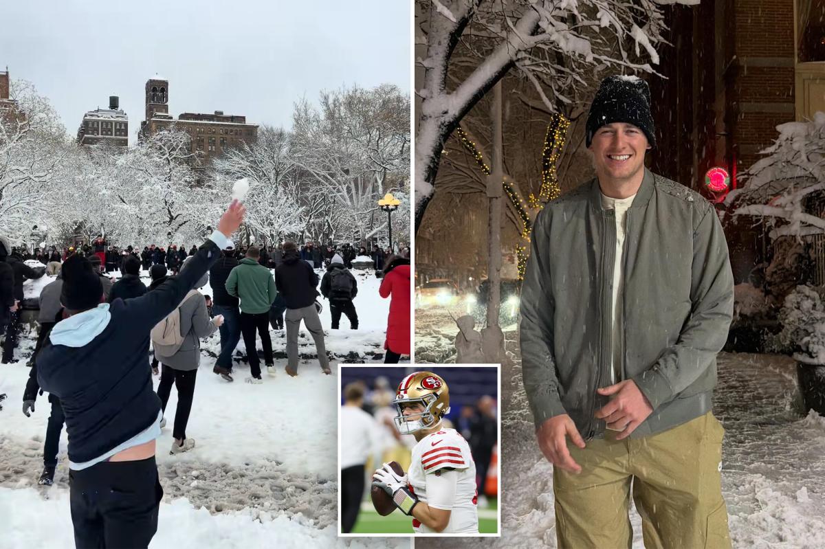 49ers' Mac Jones attended viral snowball fight in NYC