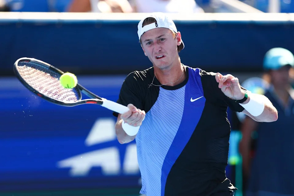 Sebastian Korda in action during the Delray Beach Open in February 2026. Getty Images