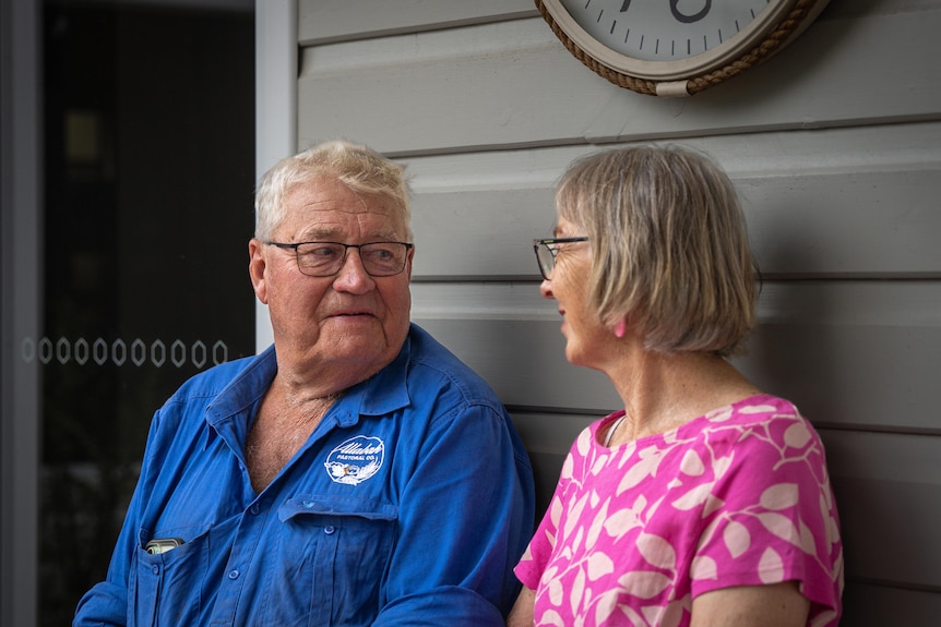 Murray Watson looks lovingly into his wife's eyes