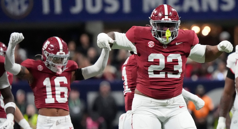 James Smith celebrating a tackle vs. Georgia in the 2025 SEC Championship Game