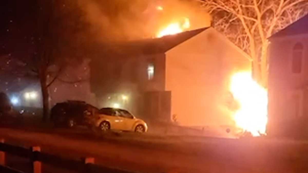 Large house fire in Washington Township, Pennsylvania