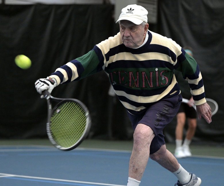 ​​A 95-year-old tennis ace in Waterville shows you’re never too old to play