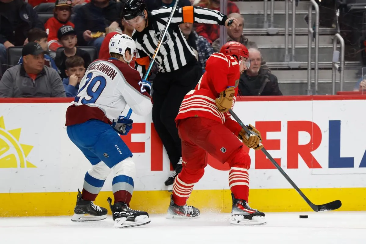 Nathan MacKinnon faces backlash for 'attempting to injure' Red Wings' Alex DeBrincat