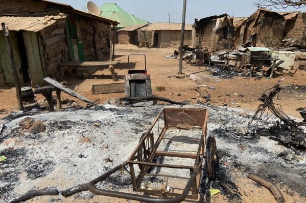 Razed homes are seen days after an attack that left dozens dead in the Muslim-majority village of Woro, Nigeria, Feb. 5, 2026, that officials said was targeted for refusing extremist ideology. (AP Photo/Musa Salim, File)