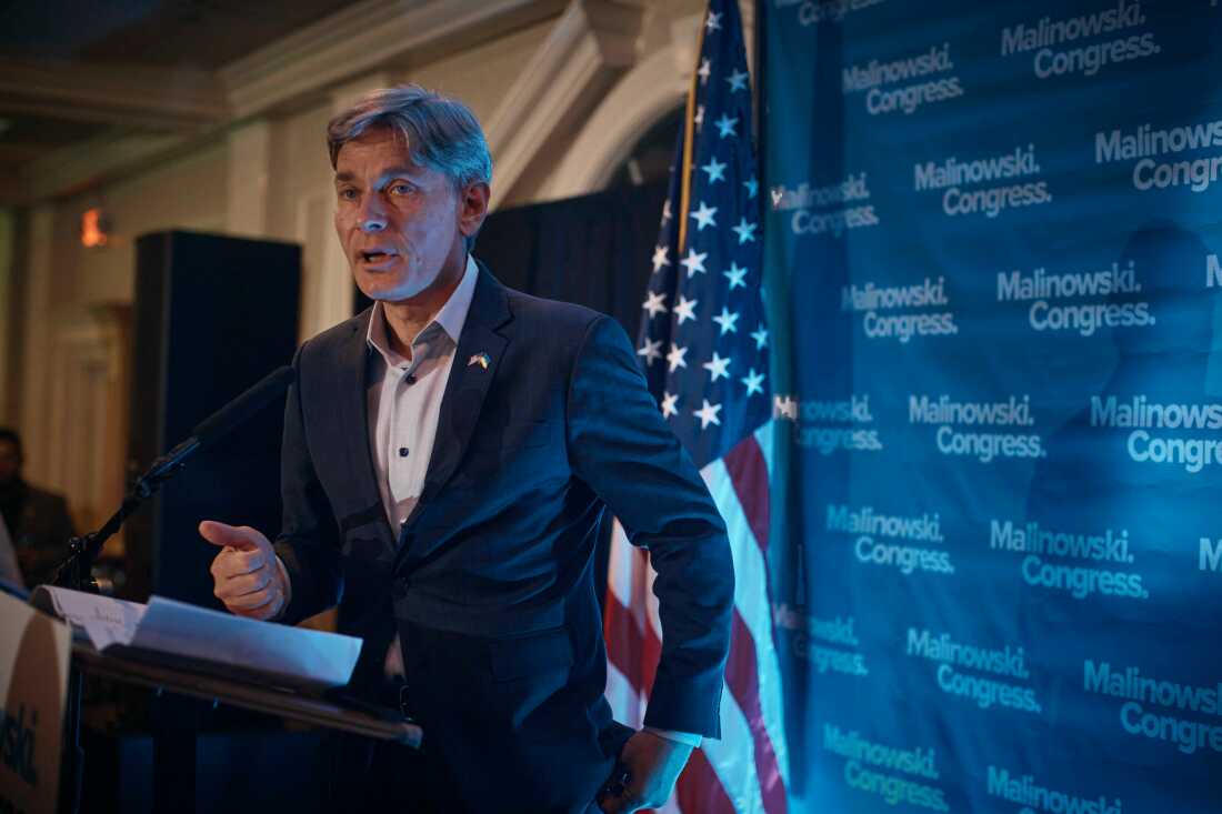 FILE - Democratic Congressman Tom Malinowski speaks during his election night party in Garwood, N.J., Nov. 8, 2022.