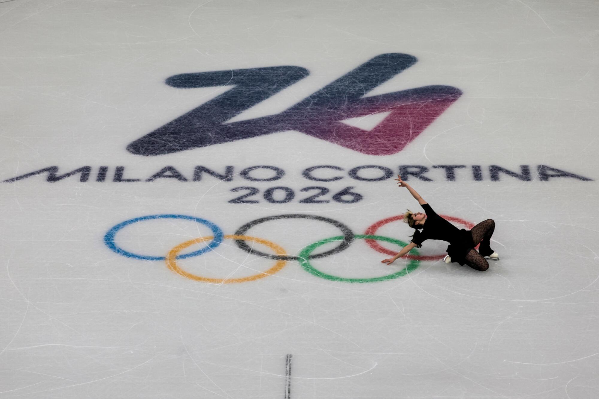 U.S. figure skater Alysa Liu practices in Milan on Thursday as she prepares for the team competition, which starts Friday.
