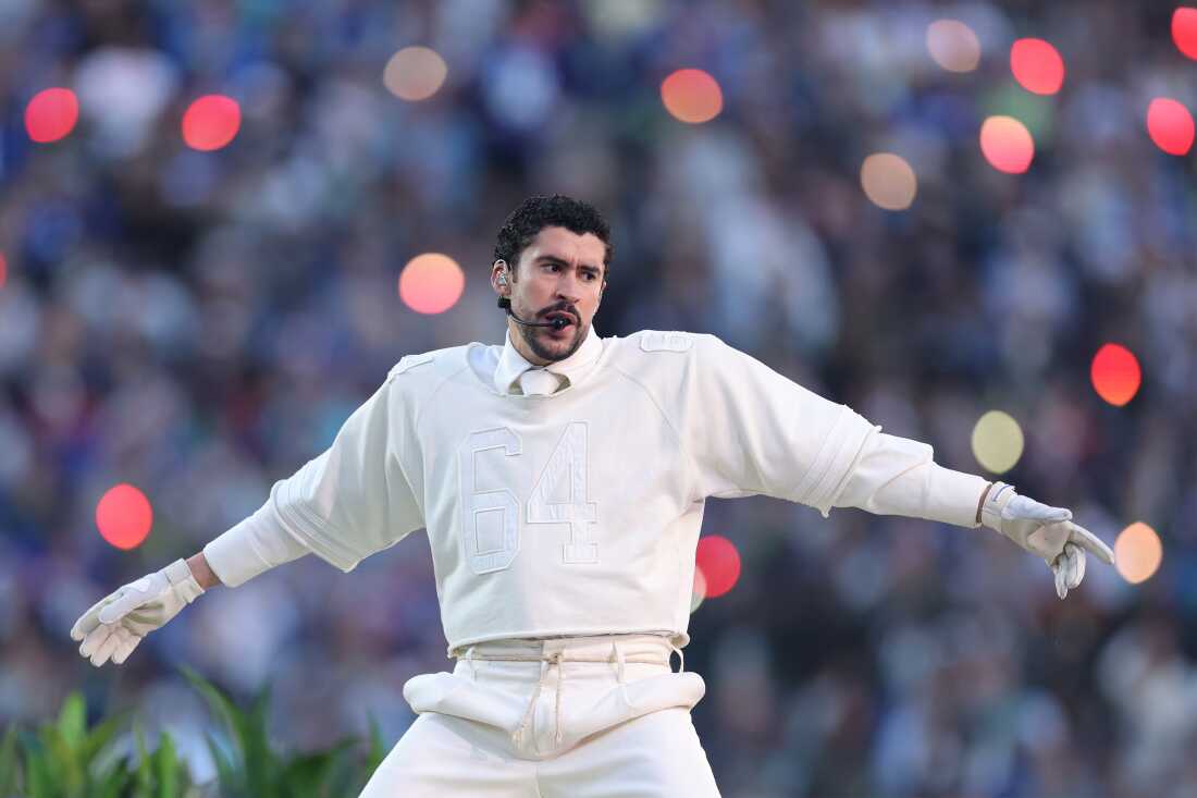 Bad Bunny's set at the halftime show of Super Bowl LX was filled with references to Puerto Rican culture. He performed at Levi's Stadium in Santa Clara, Calif.