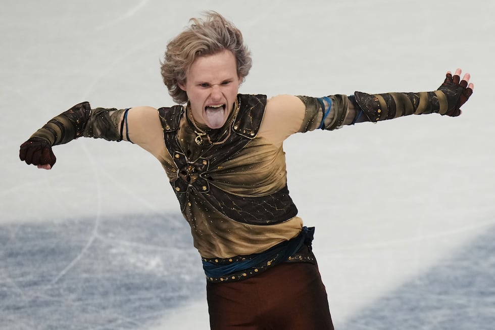 Ilia Malinin of the United States competes during the men's figure skating short program at...