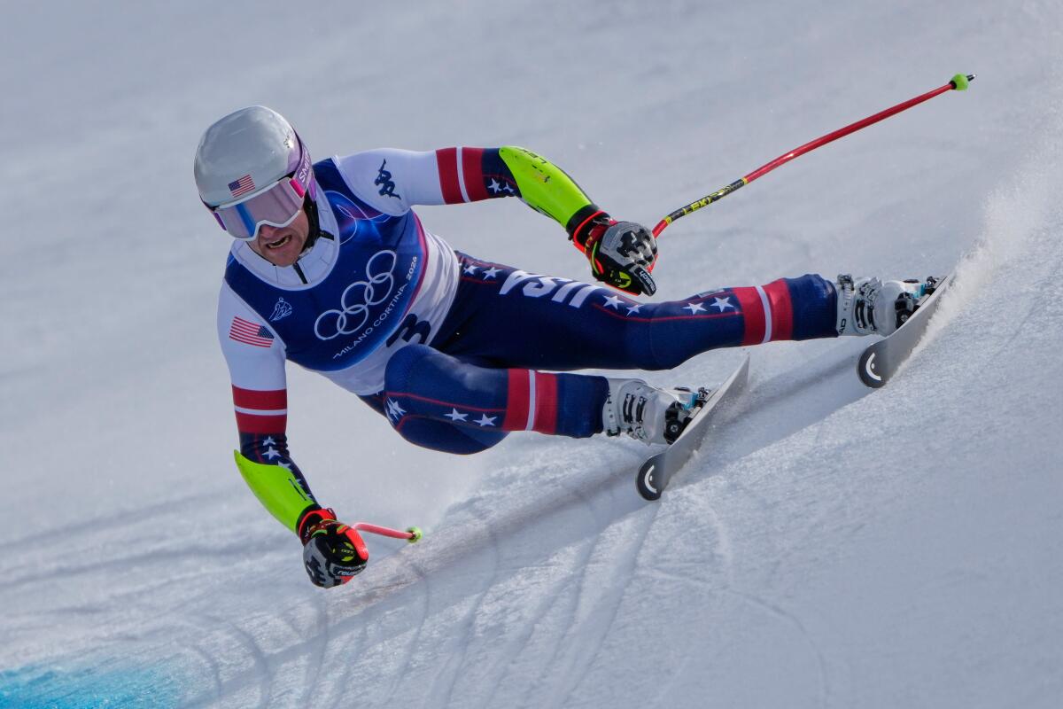 U.S. skier Ryan Cochran Siegle competes in men's super-G on Wednesday.