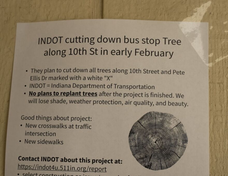 One of the fliers that have been placed by community members at Fountain Park apartments.