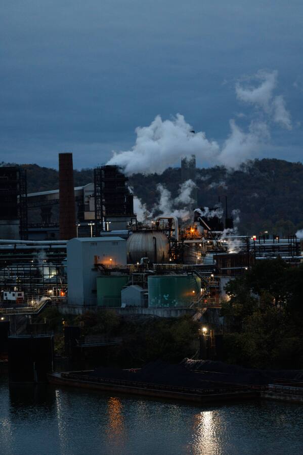 U.S. Steel's Clairton Coke Works in Clairton, Pa., on Wednesday, Oct. 29, 2025. (Quinn Glabicki/Pittsburgh's Public Source via AP)