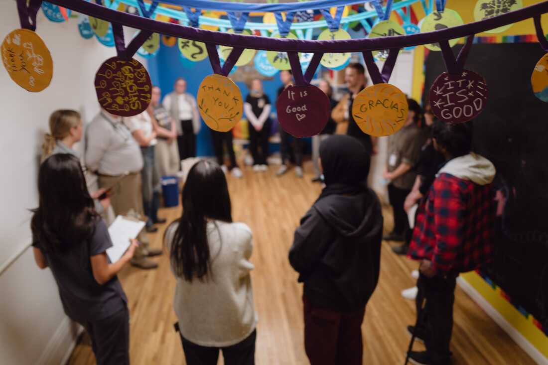 Medical practitioners work out of a clinic in Minneapolis. The clinic has had to take different measures to keep the community safe as ICE patrols their neighborhood on Jan. 26,.