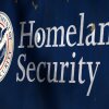 The Department of Homeland Security's sign is seen outside its headquarters on February 13, 2026 in Washington, D.C.