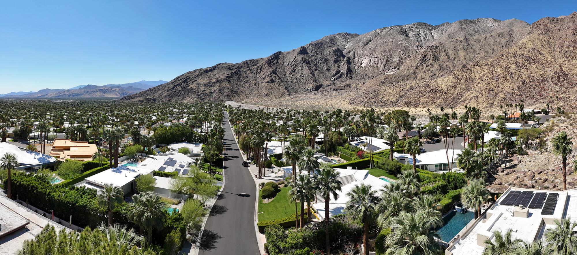 Panorama view of the Vista Las Palmas neighborhood in Palm Springs. 