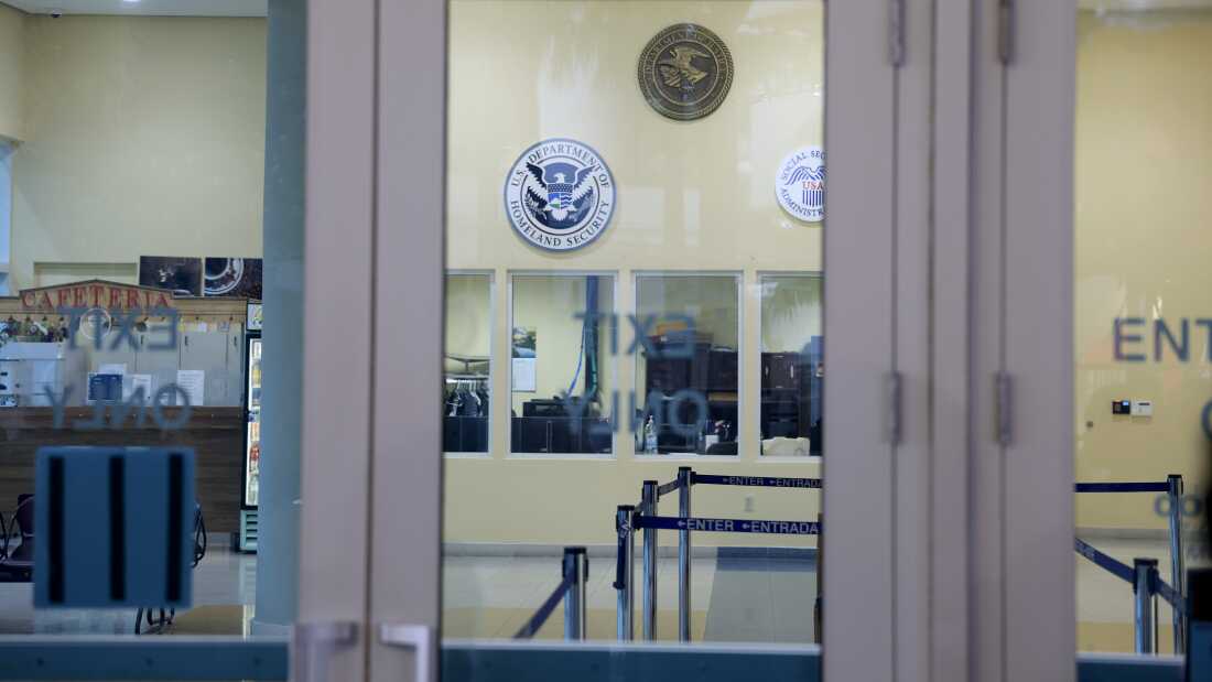 The front lobby of the Miami Immigration Court seen on Jan. 28, 2026 in Miami, Florida.
