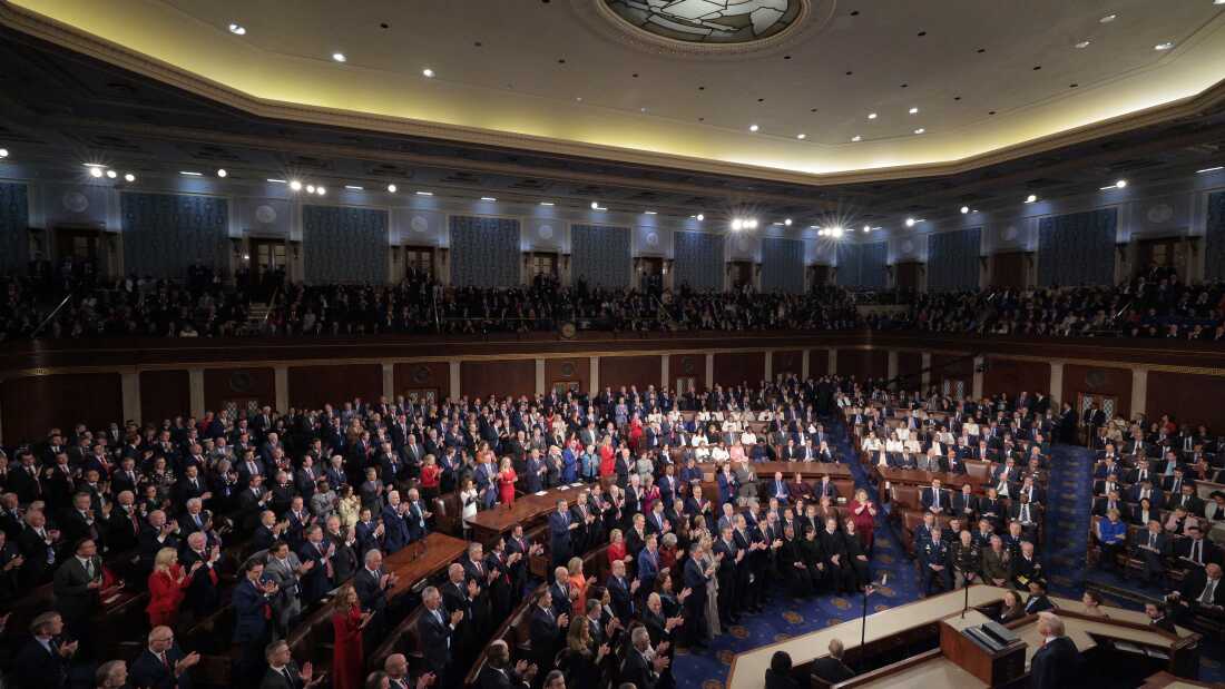 President Donald Trump delivers his State of the Union address during a Joint Session of Congress at the U.S. Capitol on February 24.