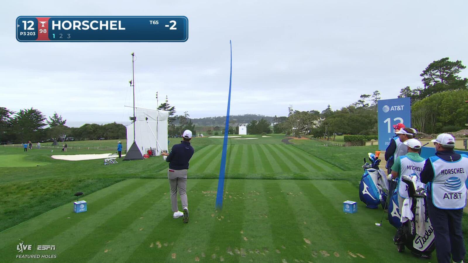 Billy Horschel hits 201-yard tee shot to 9 feet, makes birdie on No. 12 at AT&T Pebble Beach