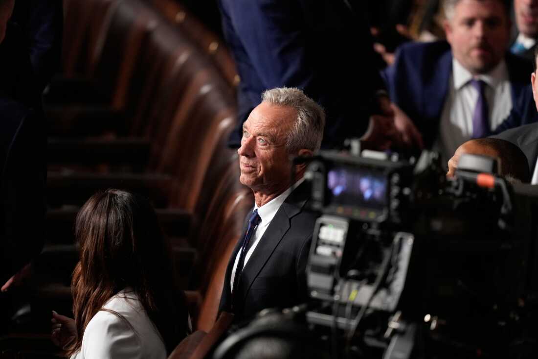 Health and Human Services Secretary Robert F. Kennedy Jr. on his way into the State of the Union address at the U.S. Capitol on Tuesday.