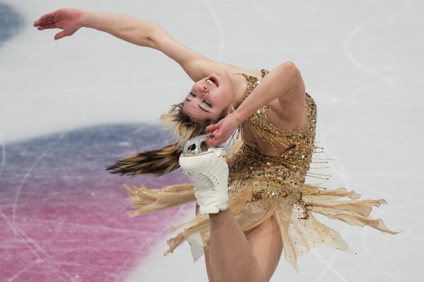 Alysa Liu of the United States competes during the women's figure skating free program at the 2026 Winter Olympics, in Milan, Italy, Feb. 19, 2026. (AP Photo/Francisco Seco, File)