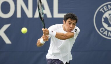Brandon Nakashima in action ahead of the ATP Chengdu Open.