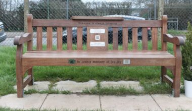 The first of these benches in Sawbridgeworth, Hertfordshire. Pic: Sky News