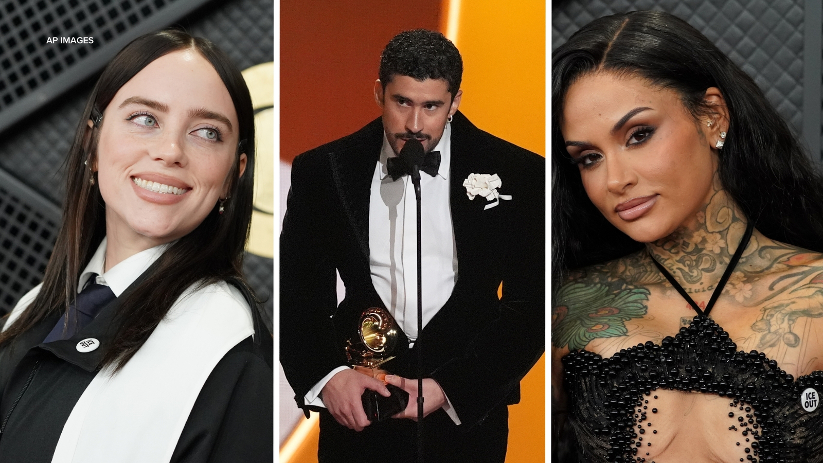 Bad Bunny, more of music's biggest stars use the Grammys stage to protest Trump's immigration crackdown