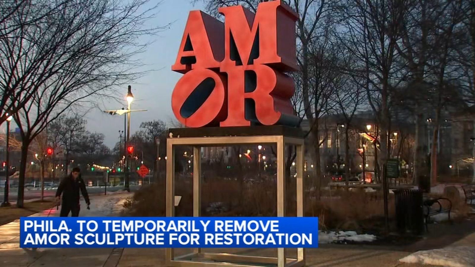 AMOR sculpture to be temporarily removed from Sister Cities Park in Center City Philadelphia for restoration