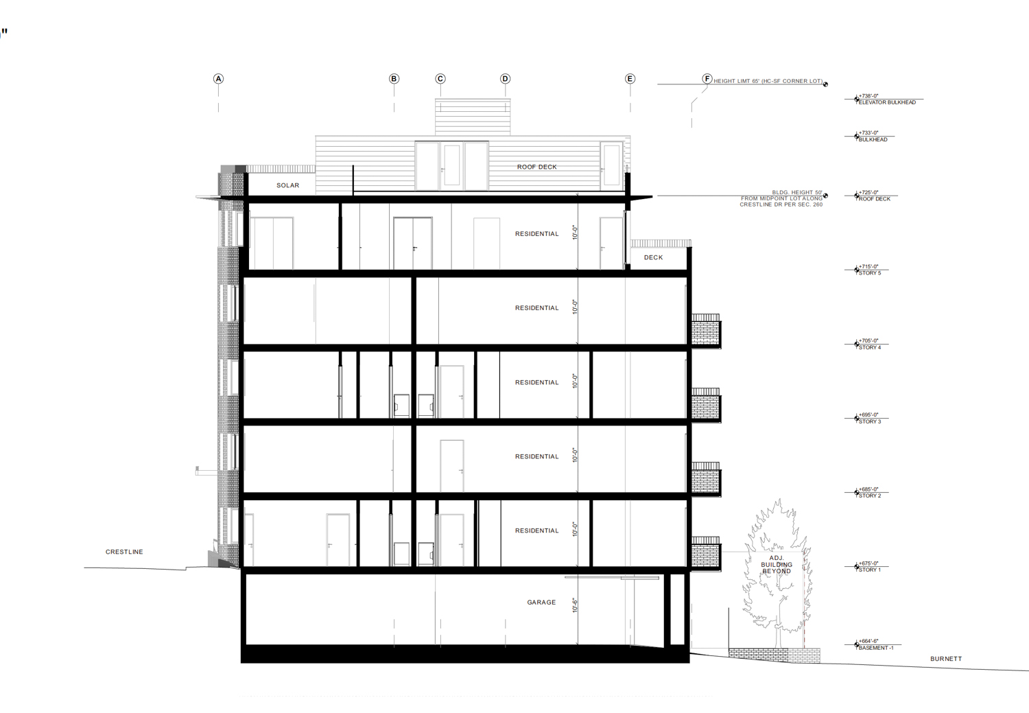 2 Crestline Drive vertical cross-section, illustration by RG Architecture
