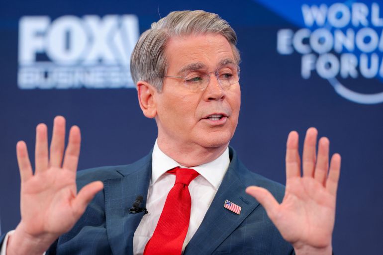 US Treasury Secretary Scott Bessent attends the 56th annual World Economic Forum (WEF) meeting in Davos, Switzerland, January 20, 2026