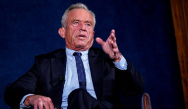 FILE PHOTO: Health and Human Services Secretary Robert F. Kennedy Jr. unveils a mental health initiative at the National P...