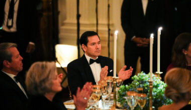 U.S. President Donald Trump hosts a Governors Dinner at the White House in Washington