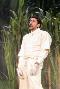 SANTA CLARA, CALIFORNIA - FEBRUARY 08: Bad Bunny performs onstage during the Apple Music Super Bowl LX Halftime Show at Levi's Stadium on February 08, 2026 in Santa Clara, California.