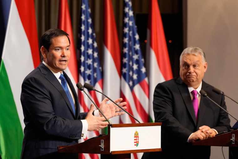 Secretary of State Marco Rubio with Hungarian Prime Minister Viktor Orban