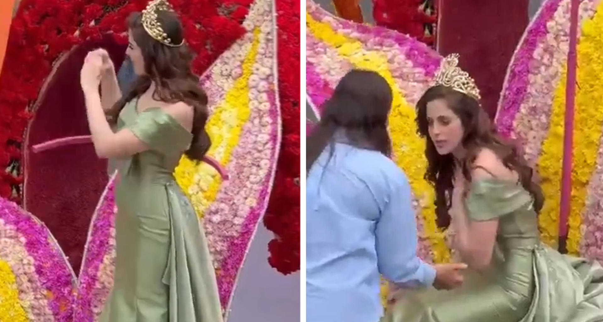 Miss Universe Fatima Bosch Suddenly Collapses on Parade Float, on Video