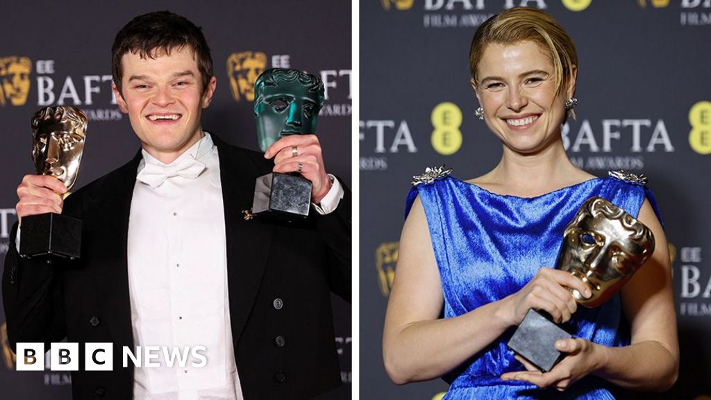 Hamnet's Jessie Buckley and I Swear's Robert Aramayo win big at the Baftas - BBC