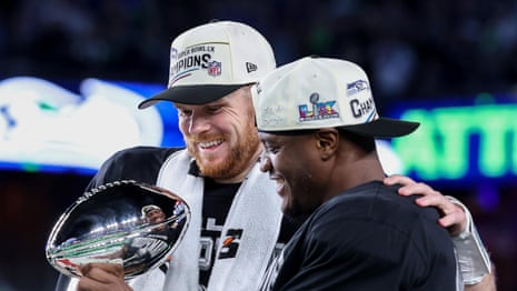 'A surreal moment': Sam Darnold and Kenneth Walker III on Seahawks' Super Bowl victory – video