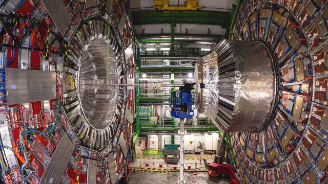 An image of the CMS detector at CERN's Large Hadron Collider