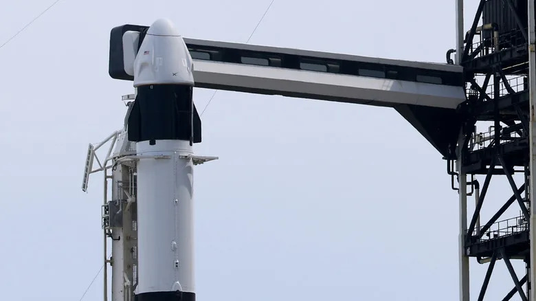 SpaceX Falcon 9 rocket on launch pad