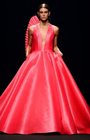Cristina Pérez Galcenco walks for Spanish designer Isabel Sanchis in 2021 GABRIEL BOUYS/AFP via Getty