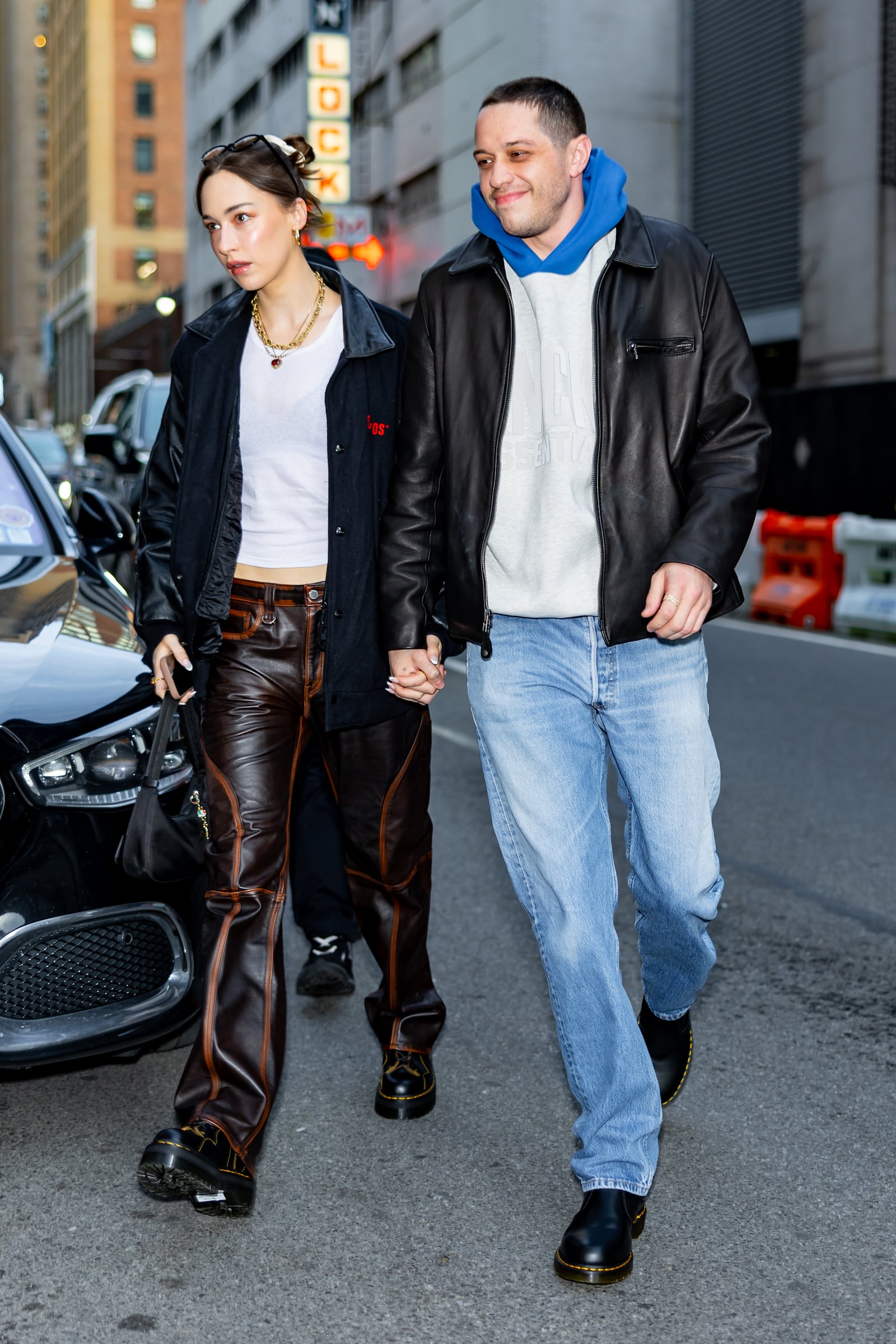 Elsie Hewitt and Pete Davidson in New York City, April, 2025.