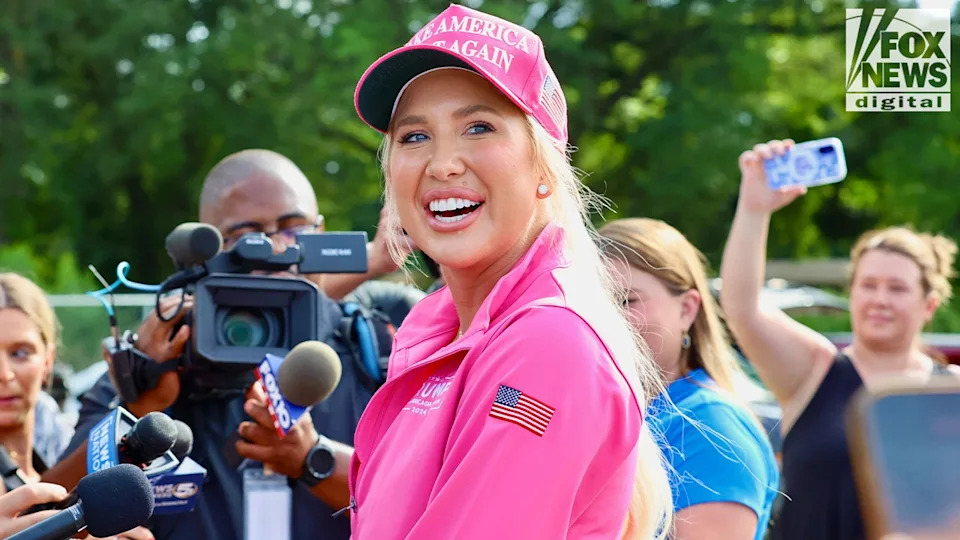 Savannah Chrisley addresses the media outside the prison where Chris Chrisley was being held before being pardoned by President Trump
