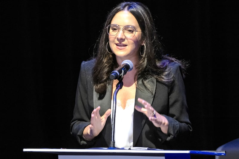 Bari Weiss at The Theatre at the Ace Hotel on Wednesday, Sept. 13, 2023, in Los Angeles, CA.