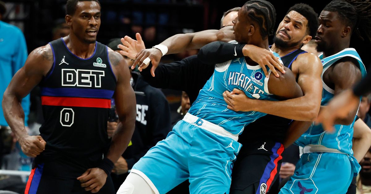 Pistons snap Hornets' 9-game win streak with 110-104 win in game marred by fight, ejections :: WRAL.com