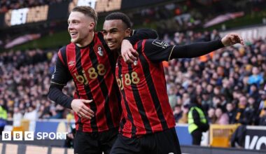 Wolverhampton Wanderers 0-2 Bournemouth: Stunning Kroupi drive helps Cherries win at strugglers