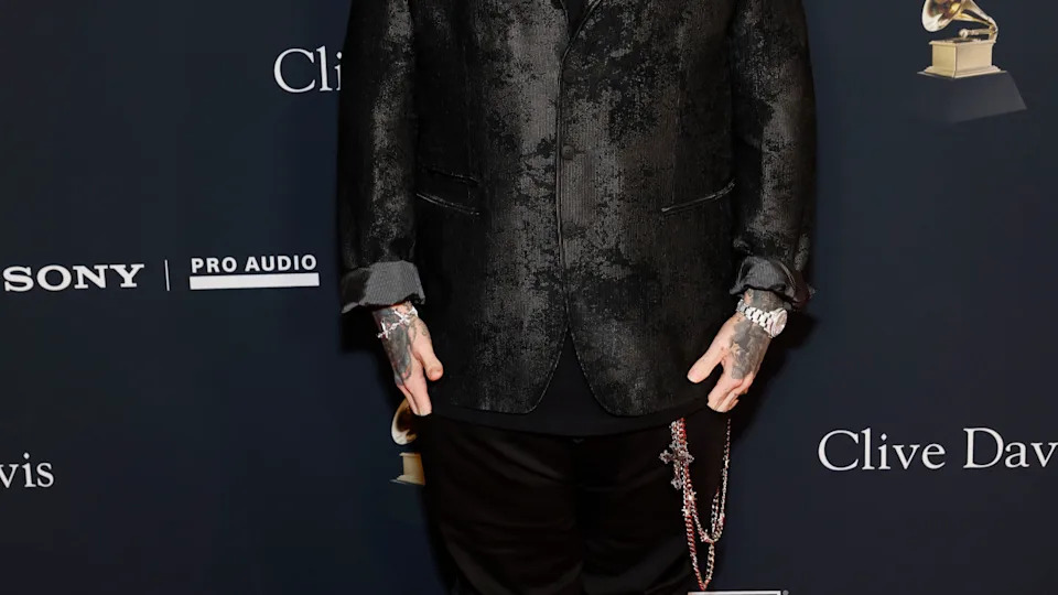 LOS ANGELES, CALIFORNIA - JANUARY 31: Jelly Roll attends the 68th GRAMMY Awards Pre-GRAMMY Gala & GRAMMY Salute to Industry Icons Honoring Avery Lipman & Monte Lipman on January 31, 2026 in Los Angeles, California. (Photo by Leon Bennett/Getty Images for The Recording Academy)