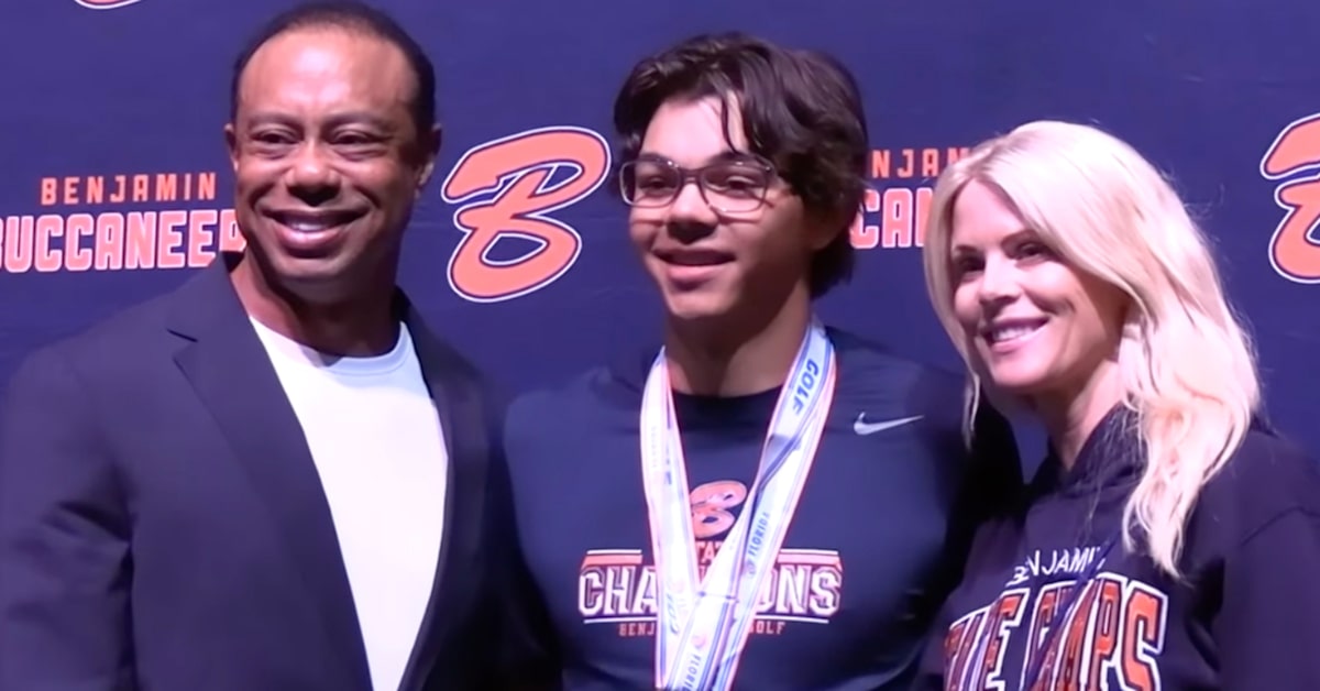 Tiger Woods & Elin Nordegren Reunite to Celebrate Son Charlie’s Golf Championship
