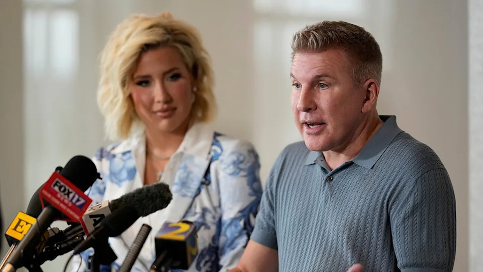 TV personality Todd Chrisley speaks to the public after Trump pardons him and Julie Chrisley.