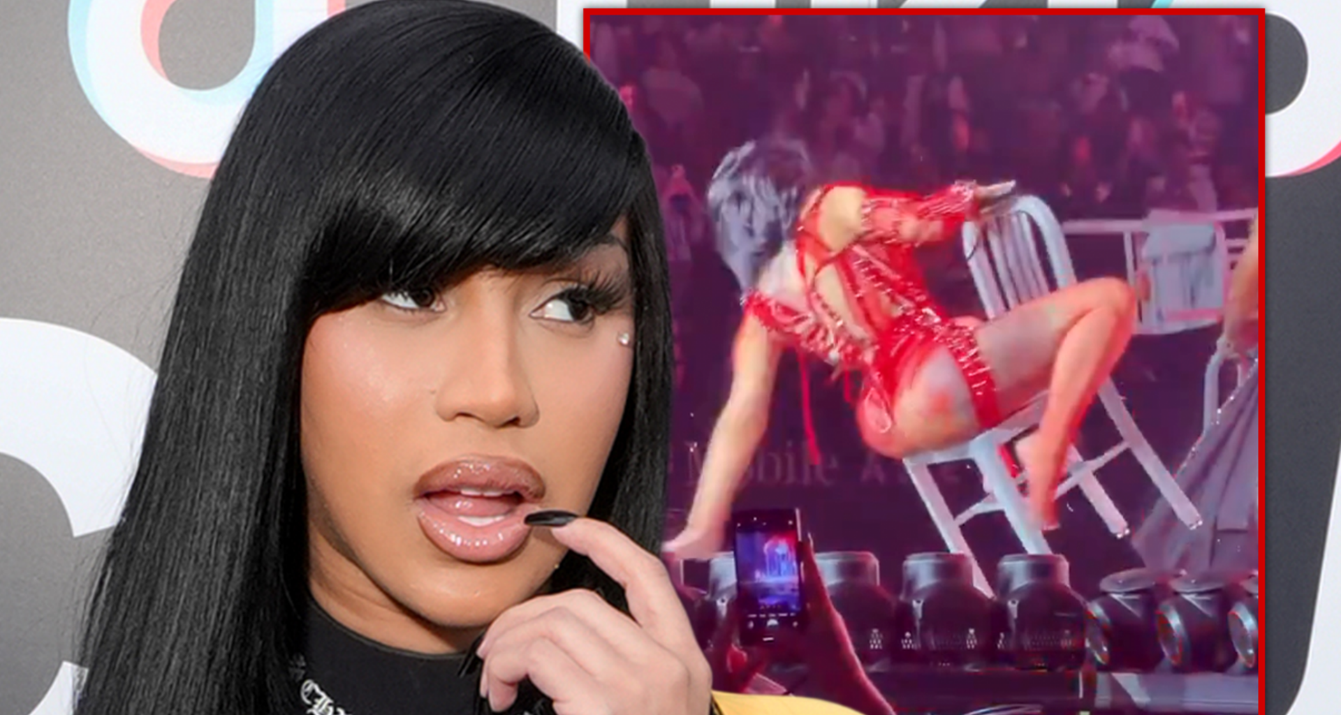 Cardi B Falls on Stage During 'Little Miss Drama' Tour