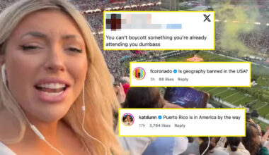 This Woman Trying To Boycott Bad Bunny While Standing In The Super Bowl Crowd Is The Most Embarrassing Thing I've Seen All Week