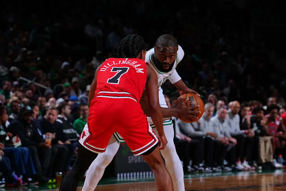 BOSTON, MA – FEBRUARY 11: Jaylen Brown #7 of the Boston Celtics handles the ball during the game against the Chicago Bulls on February 11, 2026 at TD Garden in Boston, Massachusetts. NOTE TO USER: User expressly acknowledges and agrees that, by downloading and/or using this Photograph, user is consenting to the terms and conditions of the Getty Images License Agreement. Mandatory Copyright Notice: Copyright 2026 NBAE (Photo by Brian Babineau/NBAE via Getty Images) | NBAE via Getty Images